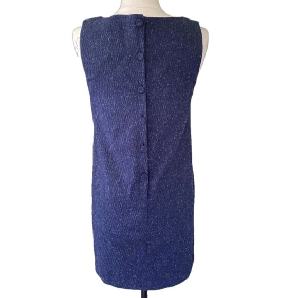 Theory Sleeveless Navy SIZE 8 Sheath Shift Dress Fitted Virgin Wool - Picture 3 of 10